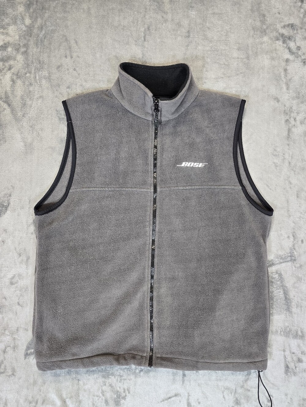 Vintage Bose Speakers Landway Fleece Vest Size Small Gray